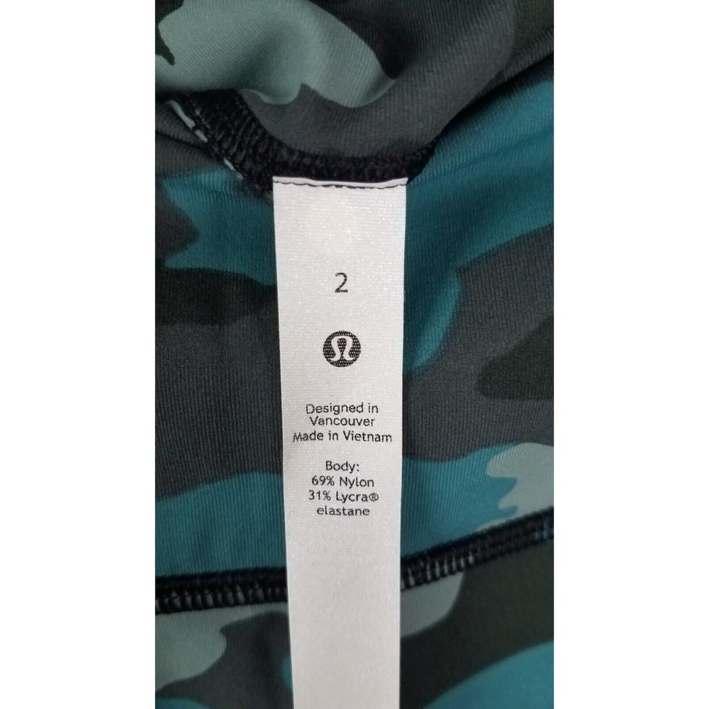 Lululemon NWT Sz. 2 Wunder Under High-Rise Tight 25" Camo Tidewater Teal - Picture 4 of 6